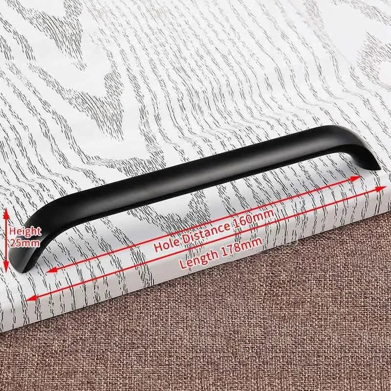 Black Cabinet Knobs Aluminium Alloy Kitchen Cabinet Handles Drawer Knobs Pulls Black Furniture Handle Cabinet Hardware