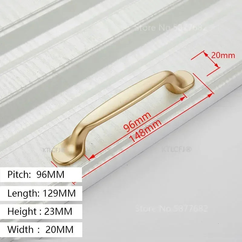 Kitchen Cupboard Knob Square U Type Gold Cabinet Drawer Pull Closet Door Hardware European Fashion Aluminum House Handle