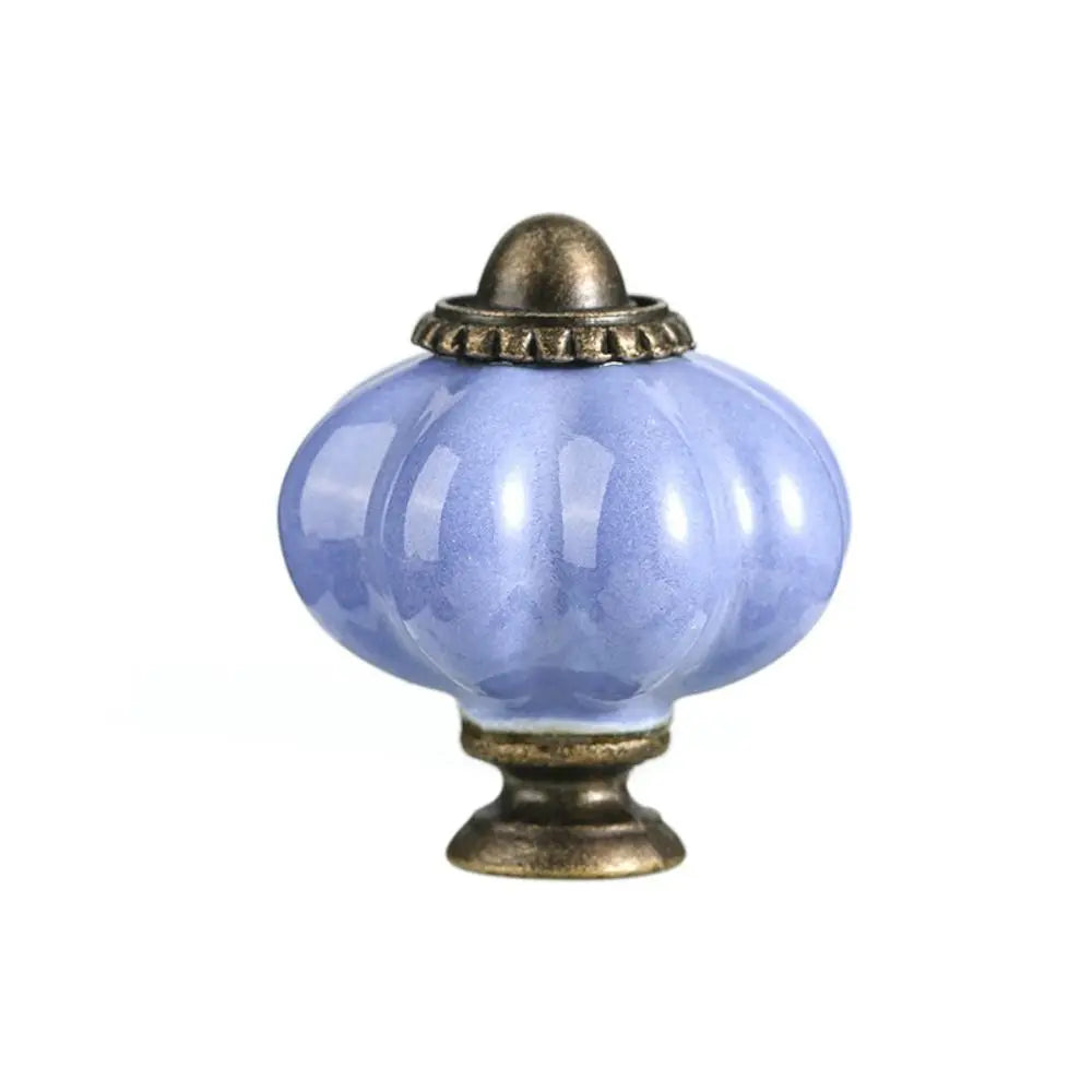 Simple Single Hole Ceramic Pumpkin Handle European Style Vintage Cabinet Knob Round Door Pull Handles Wine Cabinet