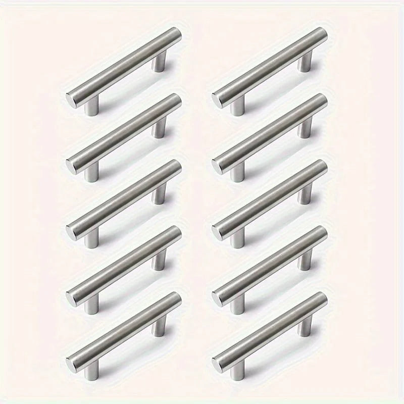 12 Pcs Modern Stainless Steel Cabinet Pulls Modern Arch Design Brushed Metal Furniture Drawer Pull Hardware Pulls Bar Handle