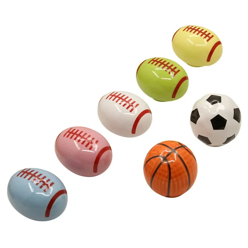 Colorful Cabinet Door Handle Soccer Basketball Football Children's Room Cute Ceramic Handle Cartoon Drawer Single-hole Handle