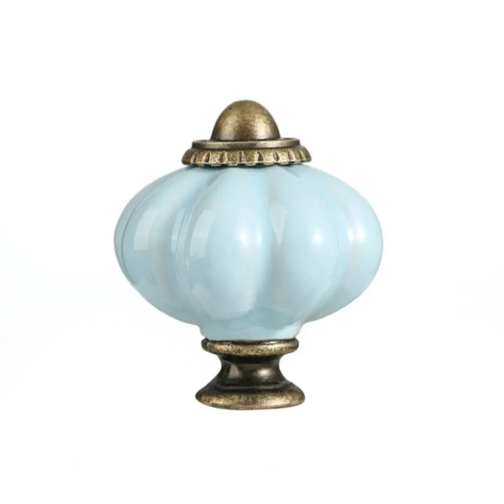 Simple Single Hole Ceramic Pumpkin Handle European Style Vintage Cabinet Knob Round Door Pull Handles Wine Cabinet