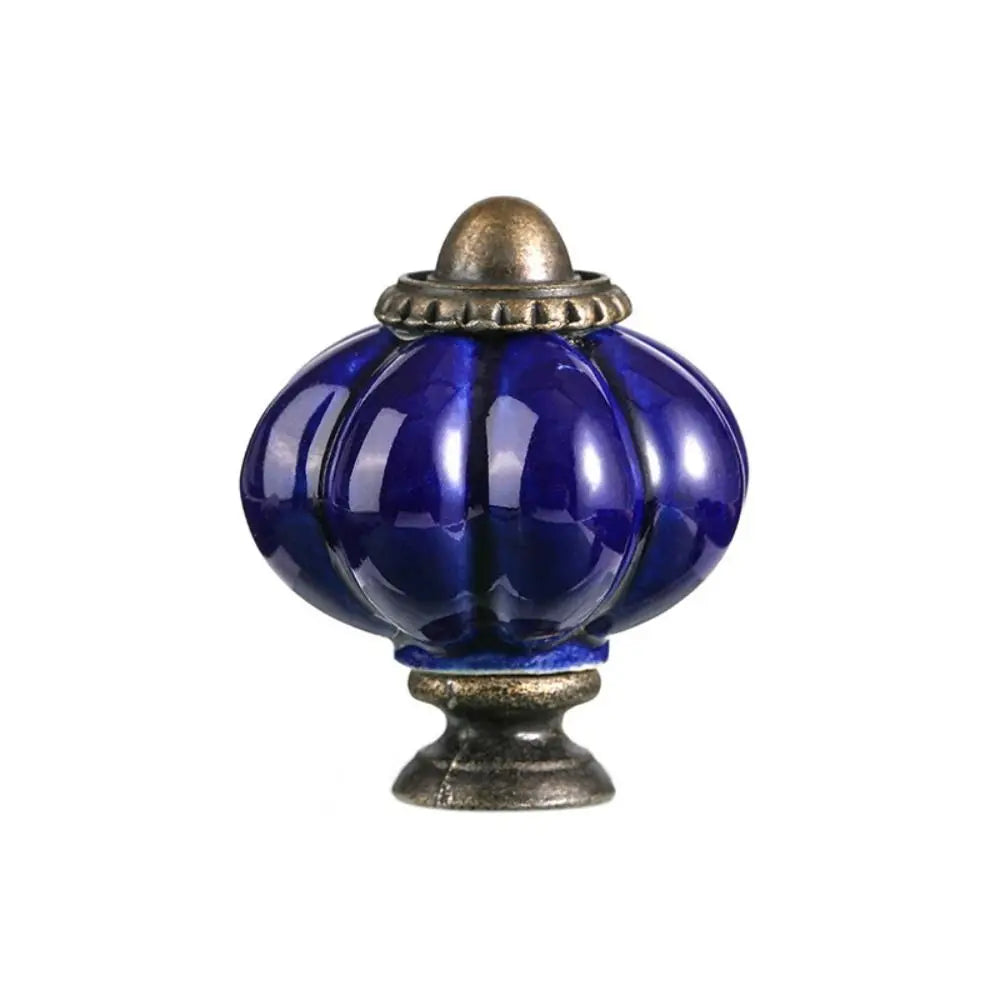 Simple Single Hole Ceramic Pumpkin Handle European Style Vintage Cabinet Knob Round Door Pull Handles Wine Cabinet