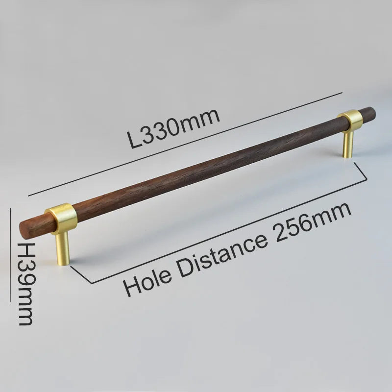 Nordic Modern Kitchen Storage Cabinet Pulls Gold Brass Black Walnut Furniture Handles Cupboard Wardrobe Drawer Door Wood Knobs