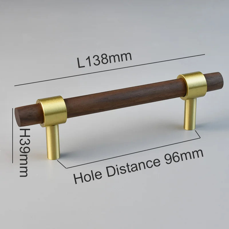 Nordic Modern Kitchen Storage Cabinet Pulls Gold Brass Black Walnut Furniture Handles Cupboard Wardrobe Drawer Door Wood Knobs