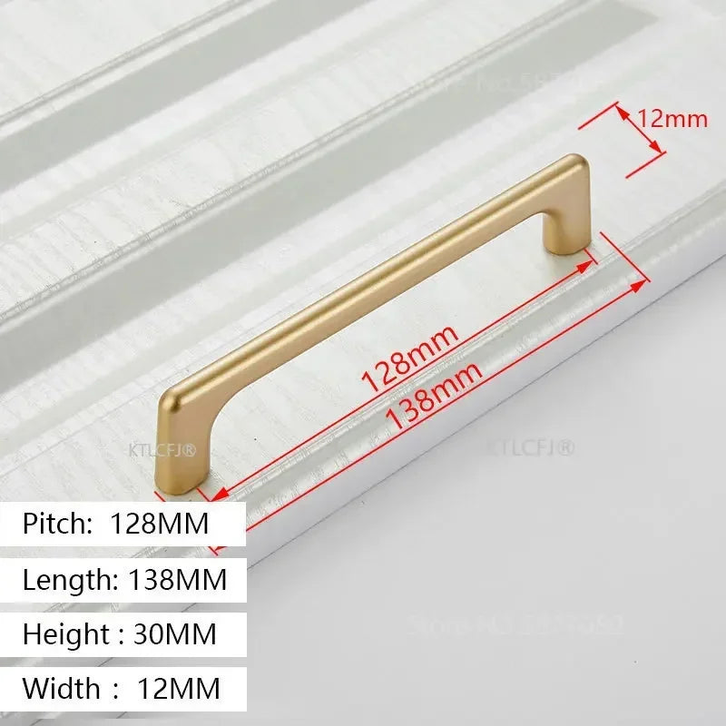 Kitchen Cupboard Knob Square U Type Gold Cabinet Drawer Pull Closet Door Hardware European Fashion Aluminum House Handle