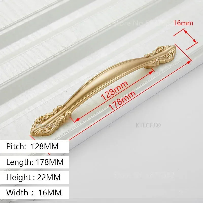 Kitchen Cupboard Knob Square U Type Gold Cabinet Drawer Pull Closet Door Hardware European Fashion Aluminum House Handle
