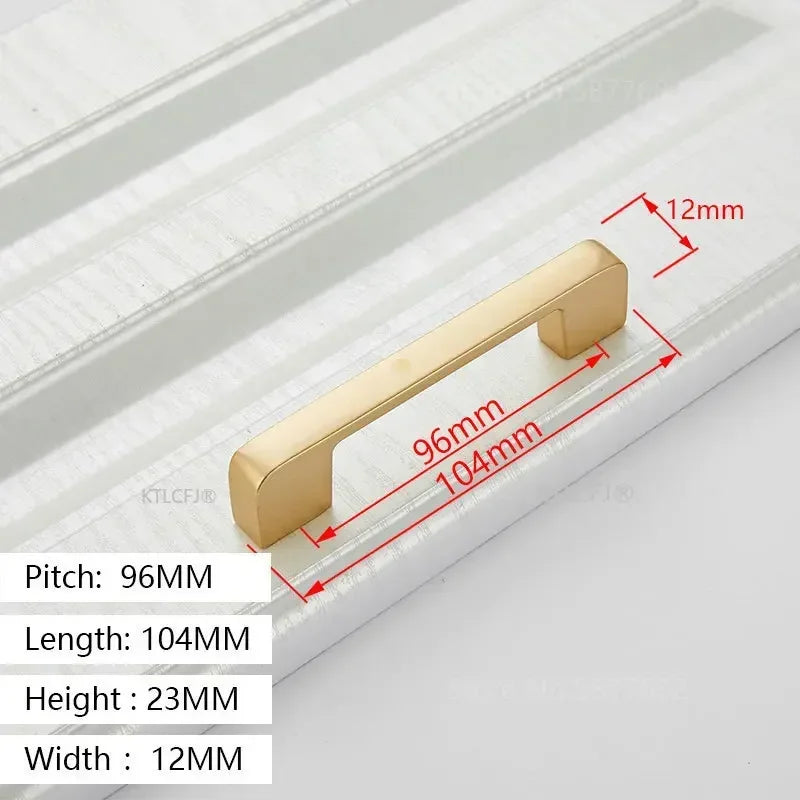 Kitchen Cupboard Knob Square U Type Gold Cabinet Drawer Pull Closet Door Hardware European Fashion Aluminum House Handle