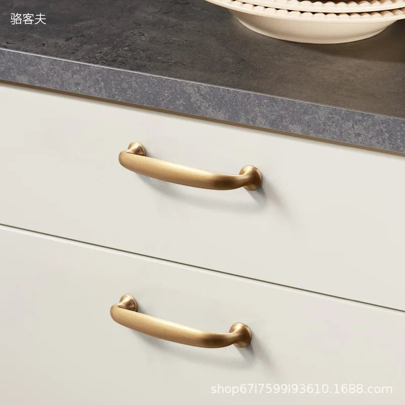 Cabinet door pull, wardrobe door handle, drawer handle, American style golden bathroom handle, kitchen door handle