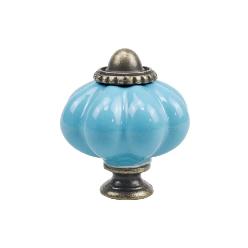 Simple Single Hole Ceramic Pumpkin Handle European Style Vintage Cabinet Knob Round Door Pull Handles Wine Cabinet