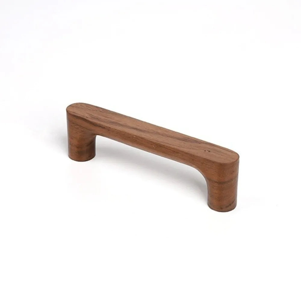 Minimalist Nordic Style Cabinet Handles Walnut Wood Rounded Edges Drawer Pulls 96mm Eco-Friendly Wardrobe Handles Home Decor