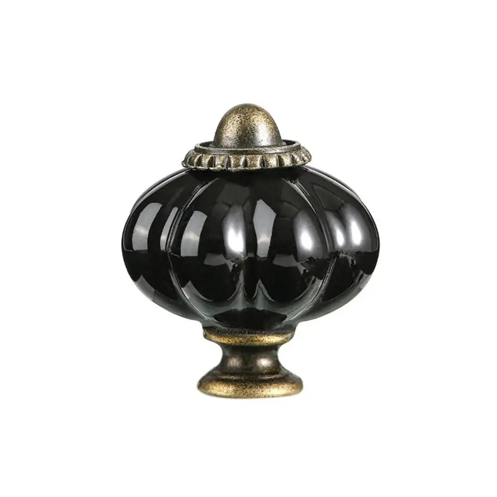 Simple Single Hole Ceramic Pumpkin Handle European Style Vintage Cabinet Knob Round Door Pull Handles Wine Cabinet