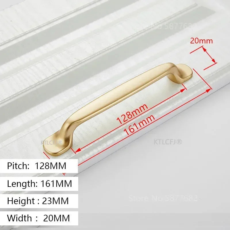 Kitchen Cupboard Knob Square U Type Gold Cabinet Drawer Pull Closet Door Hardware European Fashion Aluminum House Handle
