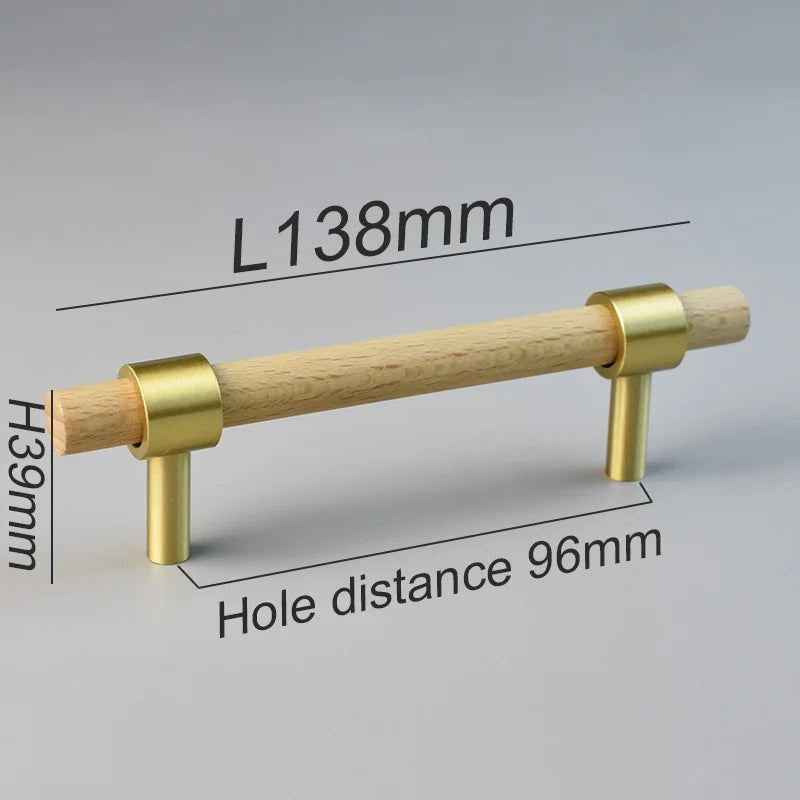 Nordic Modern Kitchen Storage Cabinet Pulls Gold Brass Black Walnut Furniture Handles Cupboard Wardrobe Drawer Door Wood Knobs