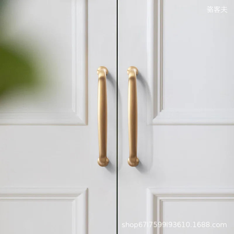 Cabinet door pull, wardrobe door handle, drawer handle, American style golden bathroom handle, kitchen door handle