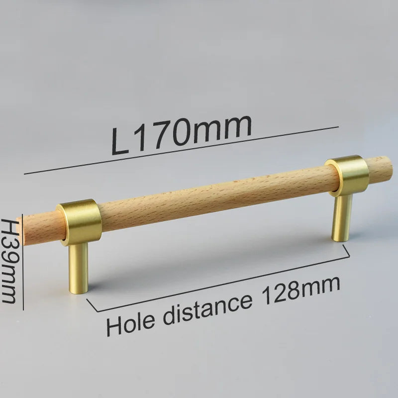 Nordic Modern Kitchen Storage Cabinet Pulls Gold Brass Black Walnut Furniture Handles Cupboard Wardrobe Drawer Door Wood Knobs