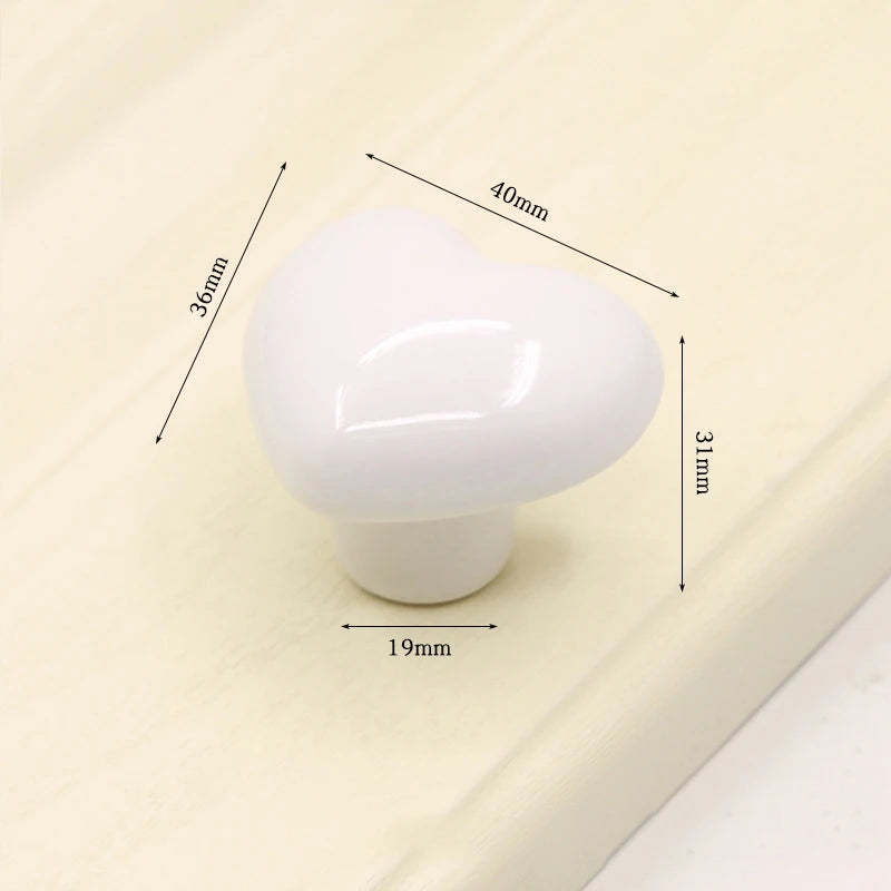 Ceramic Cabinet Knobs and Handles Colorful Heart Drawer Closet Handles Home Room Furniture Handle Door Hardware Single Hole