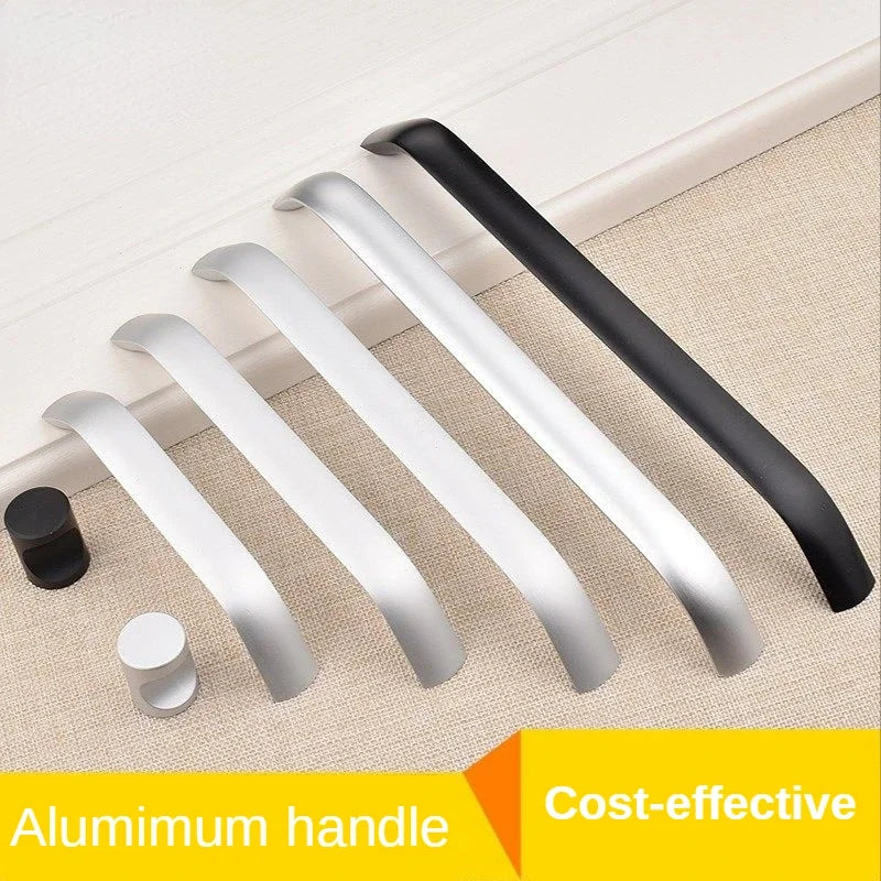 Black Cabinet Knobs Aluminium Alloy Kitchen Cabinet Handles Drawer Knobs Pulls Black Furniture Handle Cabinet Hardware