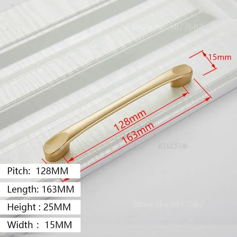 Kitchen Cupboard Knob Square U Type Gold Cabinet Drawer Pull Closet Door Hardware European Fashion Aluminum House Handle