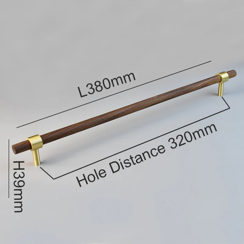 Nordic Modern Kitchen Storage Cabinet Pulls Gold Brass Black Walnut Furniture Handles Cupboard Wardrobe Drawer Door Wood Knobs