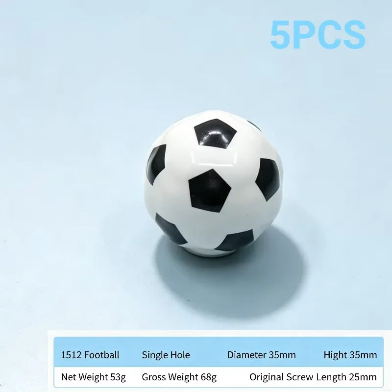 Colorful Cabinet Door Handle Soccer Basketball Football Children's Room Cute Ceramic Handle Cartoon Drawer Single-hole Handle